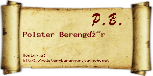 Polster Berengár névjegykártya